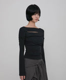 Asymmetrical Draped Long Sleeve