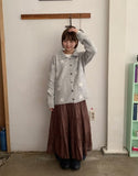 Bodel Frill Lace Banding Long Skirt