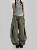Maxi wide washed pants