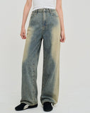 [U-DENIM] Summer Brush Wide Straight Denim