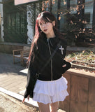 Tay Cross Stud Unbalanced Zip-Up