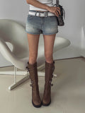Mute Low Rise Short Denim Pants