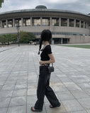 Dolce Black Washing Wide Pants