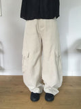 Kain Balloon Wide Cotton Cargo Banding Pants