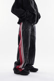 Bumpy side track wrinkle denim pants