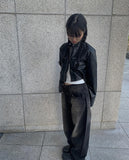 Ahu Biker Leather Crop Jacket