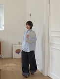 [BAONHAUS] Hinen Dot Color Matching Roll-up Cotton Wide Pants