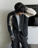 Color Matching Knit Varsity Zip-Up