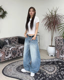 Ness Curved Leopard Denim Pants