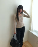 [MADE] Jahu Studded Shirring Bootcut Cotton Long Pants