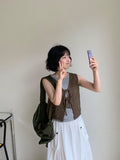 Mimoru Punching Layered Ribbon Knit Vest