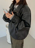 [unisex] Ecued leather over jumper