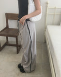 Yobi Line Color Matching Nylon Pants