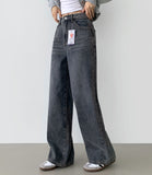Bonding Brushed Wide Fit Banding Denim Pants