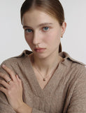 Champagne Full Moon Silver Mary Bowl Necklace
