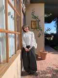 Dubki Dot Pintuck String Denim Pants