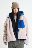 Retro deep pile fleece jacket