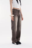 Latte washed regular denim pants
