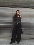 [Muffler set] Ray off-shoulder single-breasted long-sleeved