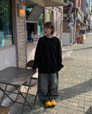 Omtri Washing Denim Wide Pants