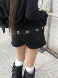 Ferro Studded Eyelet Belted Shorts