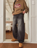 Lighton Brush Balloon Denim Pants