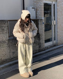 [Mink Lining] Kise Pintuck Wide Brushed Long Pants