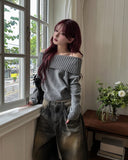 [wool43%] Days Fold Off-Shoulder Knit