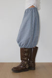 CHECK BALLOON MIDI SKIRT
