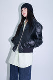 two way papaer leather jumper