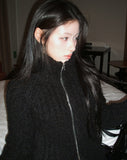 [MADE] Yura Two-Way High Neck Knit Zip-Up