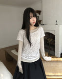 [MADE] Ronen Shirred Short Sleeve Layered Tencel Long Sleeve T-shirt