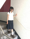Kiro Check Tiered Banding Midi Skirt