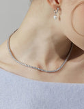 Essence Silver (W) 4 Prong Tennis Necklace 3.0mm