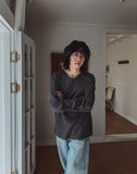 Solin cut ribbed long sleeve tee