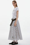 maxi dot corsage skirt