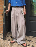 Chid pin tuck wide slacks