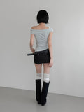 Studded Cotton Low Skirt Pants