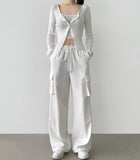 Two-Way Banding Wide Jogger Poly Pants