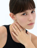 Essence Silver (W) Lab Diamond Tria One-Touch Earrings_0.1CT