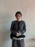 [BAONHAUS] Lorenine Frill Stripe Cardigan