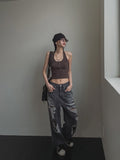 Pigment Snap Ribbed Halter Sleeveless