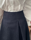 Fayle Denim Pleated Skirt