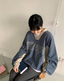 Radden Nylon String Color Matching Sweatshirt