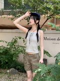 Zelot Stripe Dangara Ribbon Strap Sleeveless