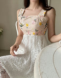 Raffin Flower Lace Sleeveless One Piece