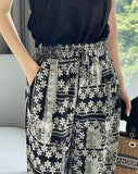 Chillin Bohemian Printed Banding Wide Cool Pants