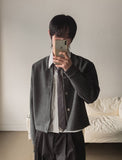 Flea Line Shoulder Wool Crop Cardigan