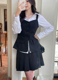 Cherno Open Collar Strap Shirt Blouse