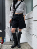 Lynn Minimal Pintuck Denim Shorts